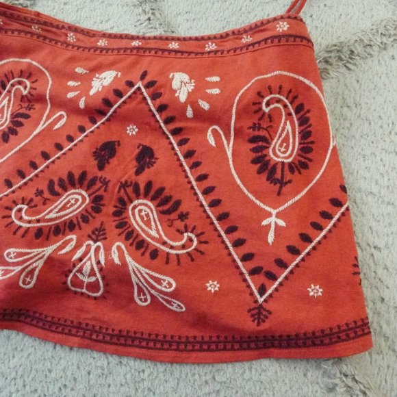 Free People Red and Black Boho Top - Picture 3 of 10